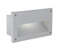 Stylish Ip44 Recessed Outdoor Wall Light In Silver Cast Aluminium With E14 Bulb