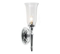 IP44 Wall Light Tall Clear Glass Shade LED Included Polished Chrome LED G9 3.5W