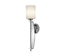 IP44 Wall Light Large Single Opal Etched Glass Shade Polished Chrome LED G9 3.5W