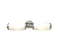IP 44 Wall Light 2 x Enc Glass Shades on a Bar Polished Nickel LED G9 3.5W