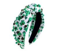 Stylish Irish Themed Hair Hoop Comfortable Wide Edged Knot Headband for Long Time Wear Makeup Festival Celebration Cloth Headband