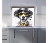 Warren Reed - Designer Stylish Jack Russell In Hat Kitchen Splashback W700Mm X H650Mm, Multi
