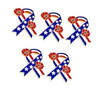 Stylish Kirsite Memorial Flower Brooch Featuring Star Designs Perfect for Casual Wear US Flag Patriotic Pin
