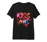 Stylish Kiss Me with Hearts Premium T-Shirt