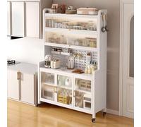 Stylish Kitchen Cabinets with Worktops Freestanding Pantries & Coffee Bars - Elegant Storage Solution 100x42x201cm Perfect for Modern Kitchens