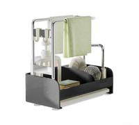 Stylish Kitchen Solution Removable Water Tray on a Sturdy Stainless Steel Sink Organizer for Tidy Spaces (black)