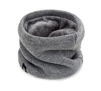 Stylish Knit Fleece Lined Neck Warmer Snood Scarf Men`s Women`s Winter Accessories (Grey)
