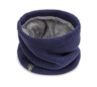 Stylish Knit Fleece Lined Neck Warmer Snood Scarf Men`s Women`s Winter Accessories (Navy)