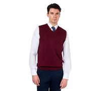 Stylish Knitted Cotton Sleeveless Jumper Vest with V-Neck Design XPOSED Maroon S