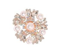Stylish Korean Design Flower Brooch with Sparkling Zircon Stones Versatile Scarf Clip for Outfits Accessories Pearls Flower Brooch