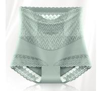 Stylish Lace High Waist Mesh Panties for Women with Hip Lifting Features (L Green)
