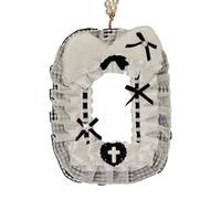 Stylish Lace Trim Photocard Holder with Bead Chain Plush Cats Ears and Bows Card Sleeve for Keychain Or Bag Accessory Bows Card Holder