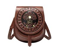 Stylish Ladies' Single Strap Crossbody Bag with Medieval European PU Leather Shoulder Purse Retro Waist Bag for Women Trendy Female Side