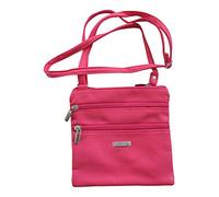 Stylish Ladies Small PU 2 Compartment Cross Body Bag - Pink