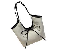 Stylish Large Capacity PU Leather Shoulder Bag with Bows Decoration Satchel Underarm Bag for Commuting and Casual Travel French Styles Handbag
