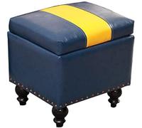 Stylish Large Faux Leather Storage Ottoman - Padded Cube Footstool with Lid Perfect Toy Box & Foot Rest for Living Room Bedroom Office - Ample Storage & Elegant Home Decor