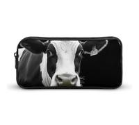 Stylish Large Pencil Case Animal Funny Cow Head Black White Printed, Big Capacity Pencil Pouch Stationery Pen Bag, Storage High Capacity Bag Pouch Holder Box Organizer, Marker Pen Case for Women & Men