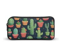 Stylish Large Pencil Case Cute Cactus Seamless Illustration Printed, Big Capacity Pencil Pouch Stationery Pen Bag, Storage High Capacity Bag Pouch Holder Box Organizer, Marker Pen Case for Women & Men