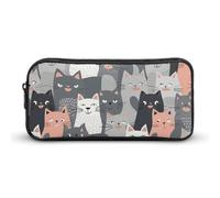 Stylish Large Pencil Case Cute Funny Grey Cats Pattern Printed, Big Capacity Pencil Pouch Stationery Pen Bag, Storage High Capacity Bag Pouch Holder Box Organizer, Marker Pen Case for Women & Men