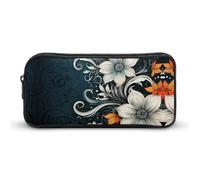 Stylish Large Pencil Case Novelty Boho Abstract Flowers Printed, Big Capacity Pencil Pouch Stationery Pen Bag, Storage High Capacity Bag Pouch Holder Box Organizer, Marker Pen Case for Women & Men