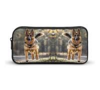 Stylish Large Pencil Case Running German Shepherd Dog Printed, Big Capacity Pencil Pouch Stationery Pen Bag, Storage High Capacity Bag Pouch Holder Box Organizer, Marker Pen Case for Women & Men