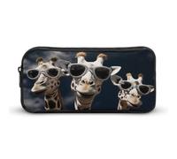 Stylish Large Pencil Case Three Giraffes Wearing Sunglasses Printed, Big Capacity Pencil Pouch Stationery Pen Bag, Storage High Capacity Bag Pouch Holder Box Organizer, Marker Pen Case for Women & Men