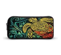 Stylish Large Pencil Case Tribal Design with Turtle Print Printed, Big Capacity Pencil Pouch Stationery Pen Bag, Storage High Capacity Bag Pouch Holder Box Organizer, Marker Pen Case for Women & Men