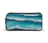 Stylish Large Pencil Case Turquoise Beach Original Seascape Printed, Big Capacity Pencil Pouch Stationery Pen Bag, Storage High Capacity Bag Pouch Holder Box Organizer, Marker Pen Case for Women & Men