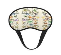 Stylish Learning Alphabets with Dinosaurs Elastic Band Eye Mask for Sleeping, Blackout Sleep Mask Block Light, Comfortable Travel Nap