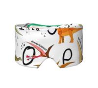 Stylish Learning Alphabets with Dinosaurs Print Sleep Eye and Ear Muffs Soft Blackout for Adults Kids Comfortable Travel Nap Aid