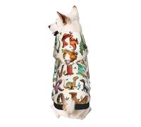 Stylish Learning Alphabets with Dinosaurs Printed Dog Hoodie Soft Dog Sweatshirt Cute Cat Dog Clothes for Small Dogs Kitten Puppy, M