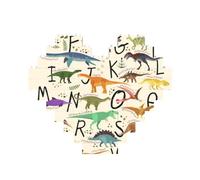Stylish Learning Alphabets with Dinosaurs Printed Jigsaw Puzzle 10.8x12.8 CM, Heart-Shaped Puzzle Challenging Game for Adults, Fun Decorative Wall Decor