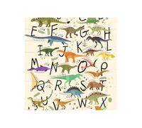 Stylish Learning Alphabets with Dinosaurs Printed Square Jigsaw Puzzle 12.8x12.8 CM, Puzzle Challenging Game for Adults Gifts, Family Fun Decorative Wall Decor
