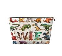 Stylish Learning Alphabets with Dinosaurs Printed Travel Toiletry Bag - Handbag Organizer, Purse Organiser Insert Handbag,Inner Storage Bag in Bag with Zipper Bag