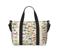 Stylish Learning Alphabets with Dinosaurs Printed Women's Tote Bag Portable Crossbody Bag Suitable for Gym Workouts Commuting and Travel