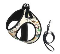 Stylish Learning Alphabets With Dinosaurs Printing Puppy Summer Vest Harness With Reflective,Dog Accessories For Small Medium Large Dogs And Cats