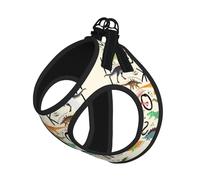 Stylish Learning Alphabets With Dinosaurs Printing Puppy Summer Vest Harness With Reflective,Dog Accessories For Small Medium Large Dogs And Cats