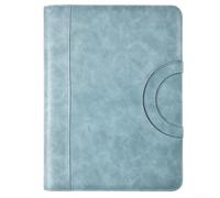 Stylish Leather Conference Folder Designed for A4 Papers with Integrated Phone Holder for Convenience (blue)