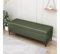 Stylish Leather Storage Ottoman Bench with Hidden Compartment - Multifunctional Shoe nizer Footrest for Entryway & End of Bed Seating - Elegant Home Furniture Solution