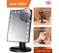 Stylish LED Lighted Cosmetic Mirror with Portable Design - Perfect Gift for Her