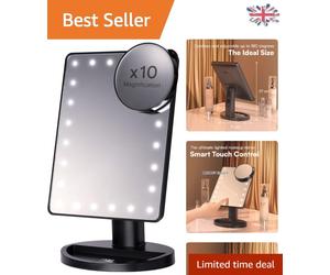 Stylish LED Lighted Cosmetic Mirror with Portable Design - Perfect Gift for Her
