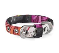 Stylish Left and Right Brain Dog Collar with Stainless Steel Buckle Lightweight Cute Printed Cat Collar Adjustable Pet Collars for Small Medium Large Dogs and Cats