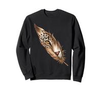 Stylish leopard face feather design for animal lovers Sweatshirt