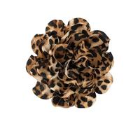 Stylish Leopard Pattern Floral Duckbill Clip Brooch Fabric Flower Lapel Pin Clothing Accessory for Trendy Women Leopard Print Flower Brooch
