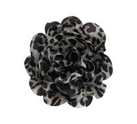 Stylish Leopard Pattern Floral Duckbill Clip Brooch Fabric Flower Lapel Pin Clothing Accessory for Trendy Women Leopard Print Flower Brooch