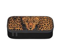 Stylish Leopard Print Printed Zipper Pencil Case Large Capacity Multi-Functional Organizer Aesthetic Cosmetic Bag Portable Pen Pouch For Organizing Pencils Makeup Accessories And School Office College