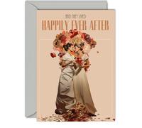 Stylish LGBTQ Wedding Civil Partnership Card For The Brides - Elegant Love - Happy Wedding Day Cards, Congrats Well Done Just Married Card - A5 Marriage Wedding Greeting Cards for Couples