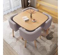 Stylish Light Green Round Dining Table Set with 4 Space-Saving Chairs - Modern Design for Small Kitchens Living Rooms & Meetings