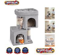 Stylish Light Grey Cat Tower for Kittens - 67 cm with Multi-Level Fun & Safety