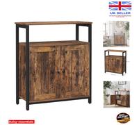 Stylish Living Room Cabinet - 3 Adjustable Shelves, Rustic Finish, Secure Design